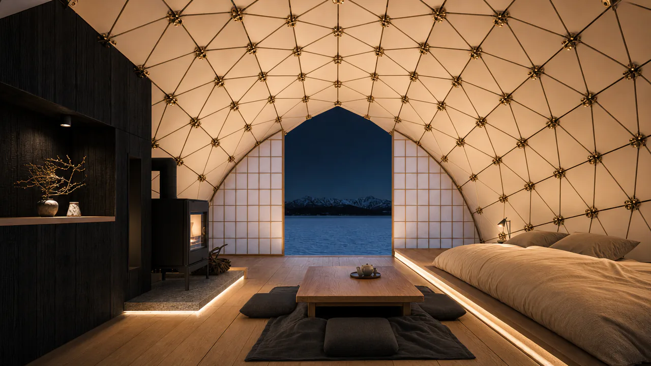Irori hearth interior