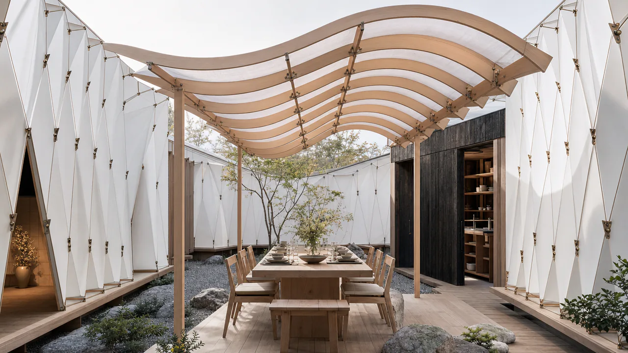 Curved-crease canopy